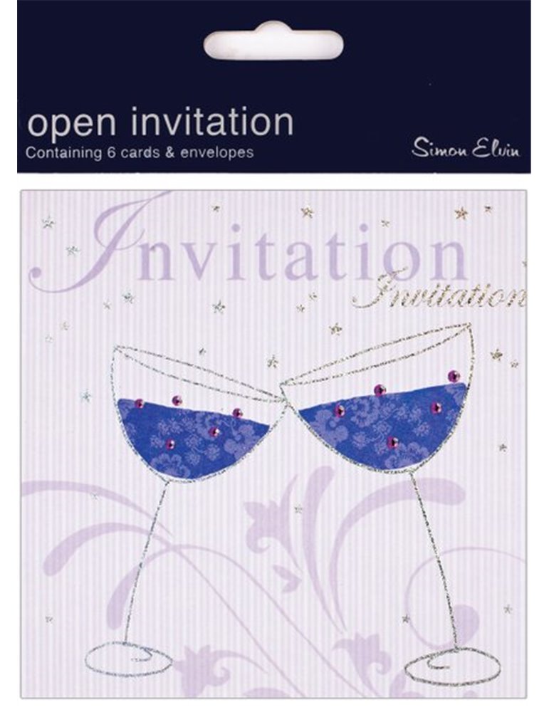 Card Invitation Foil Open 6 pk