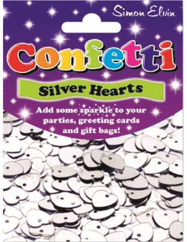 Confetti Sparkling Hearts Silver