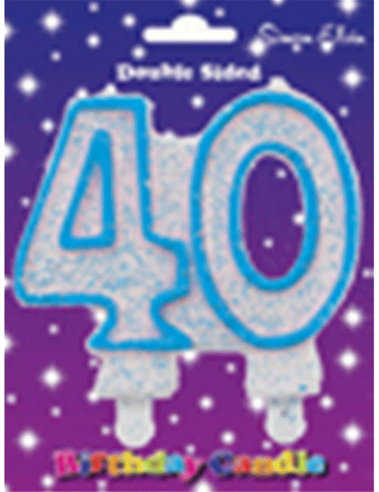 Candle Milestone  - Number 40 Blue