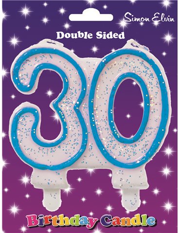 Candle Milestone  - Number 30 Blue