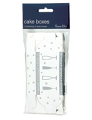 Cake Box Foil Silver White 8 in Pack