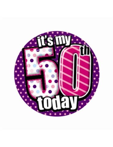 Badge Happy Birthday Age 50 Female 5cm