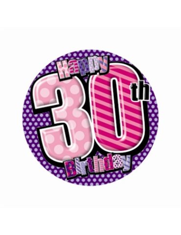 Badge Happy Birthday Age 30 Female 5cm