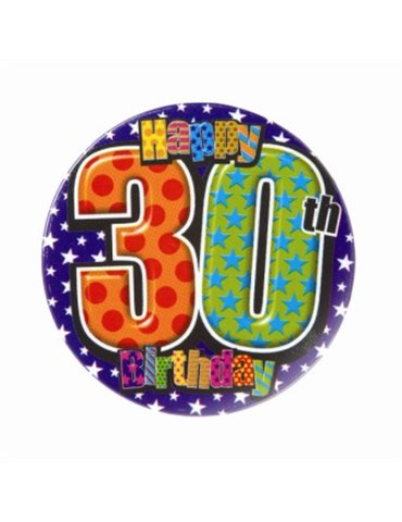 Badge Happy Birthday Age 30 Male 5cm