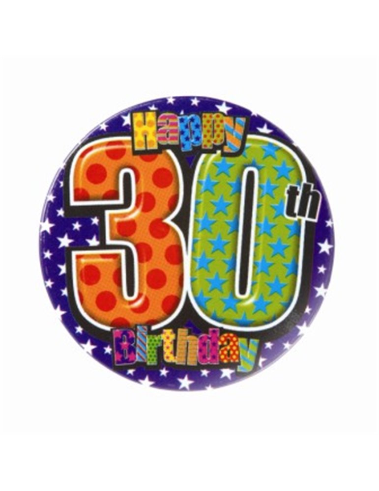 Badge Happy Birthday Age 30 Male 5cm