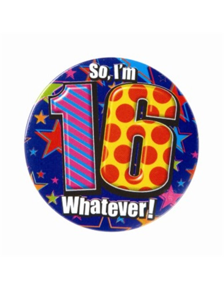 Badge Happy Birthday Age 16 Male 5cm