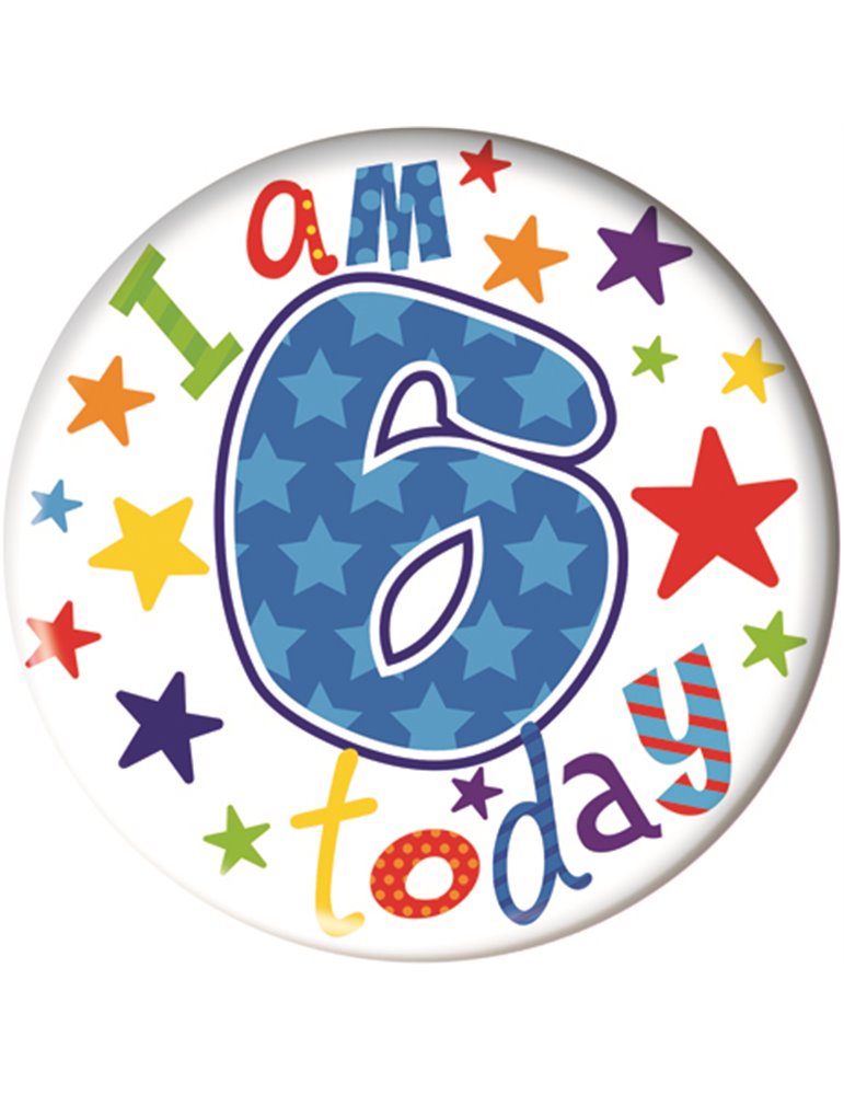 Badge Happy Birthday Age 6 - Boy 5cm