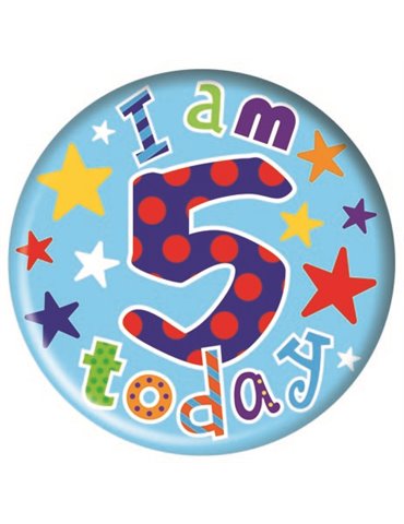 Badge Happy Birthday Age 5 - Boy 5cm