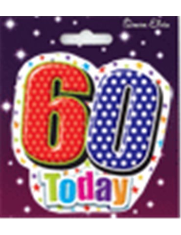 Badge Happy Birthday Age 60 Shaped