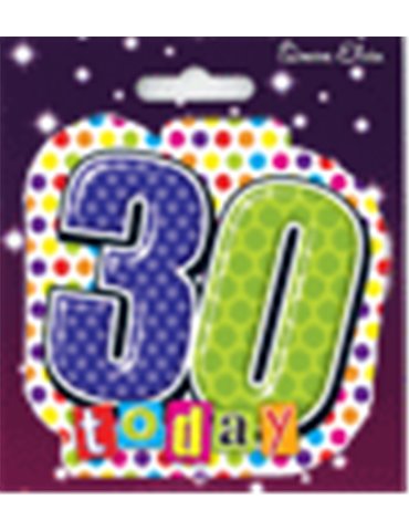 Badge Happy Birthday Age 30 Shaped