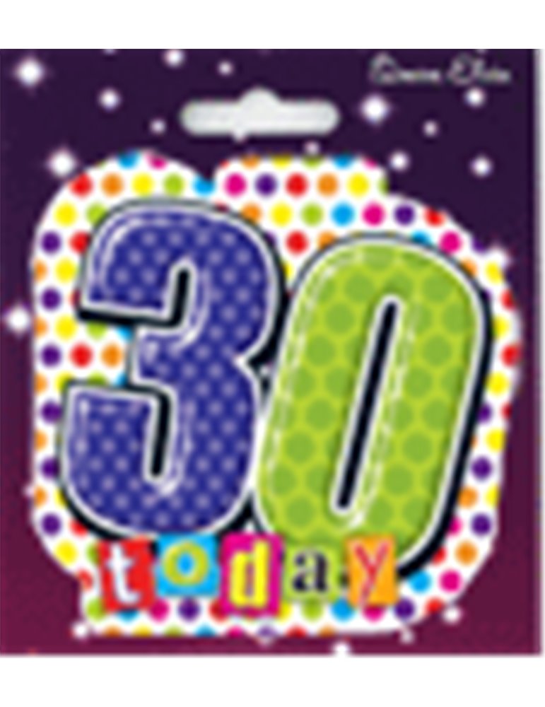 Badge Happy Birthday Age 30 Shaped