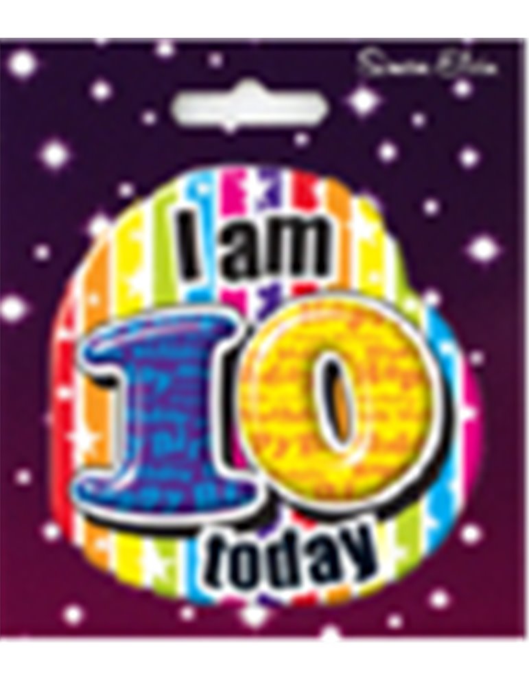 Badge Happy Birthday Age 10 Shaped