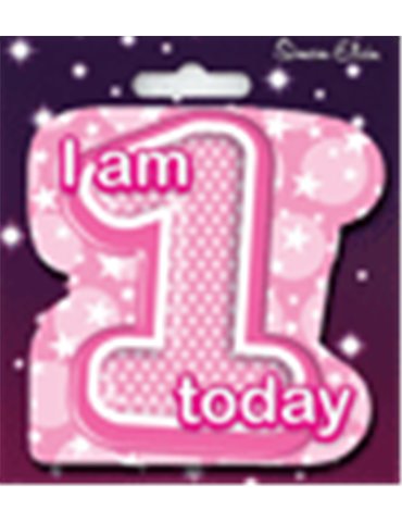 Badge Happy Birthday Age 1 Girl Shaped