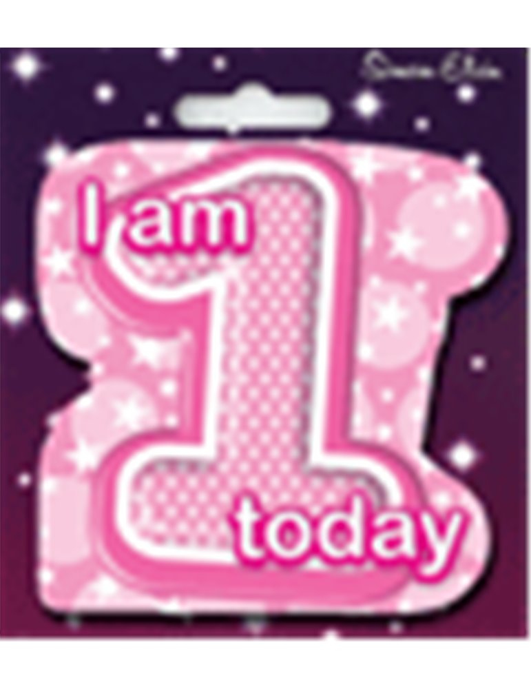 Badge Happy Birthday Age 1 Girl Shaped