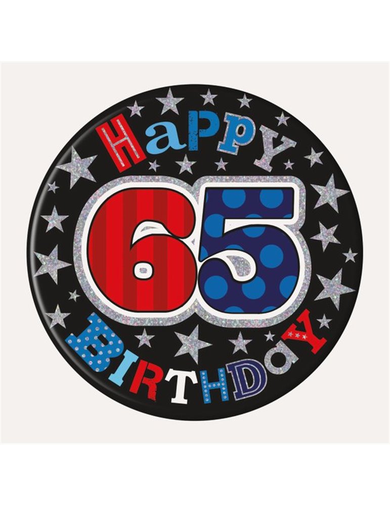 Badge Happy Birthday 65 Male 15cm