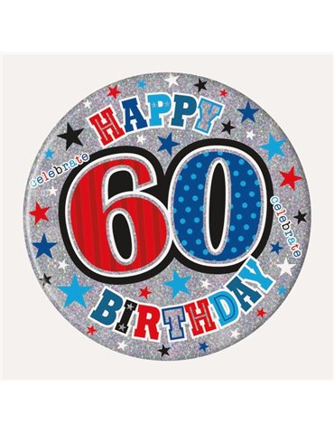 Badge Happy Birthday Age 60 Male 15cm