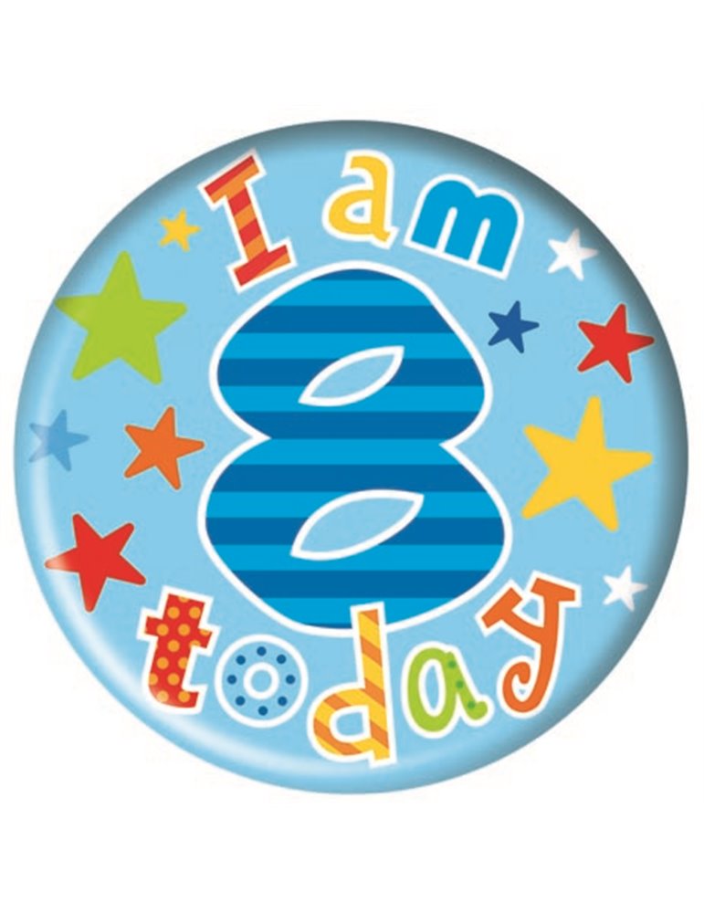 Badge Happy Birthday Age 8 Boy 15cm