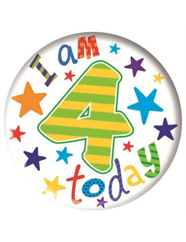 Badge Happy Birthday Age 4 Boy 15cm