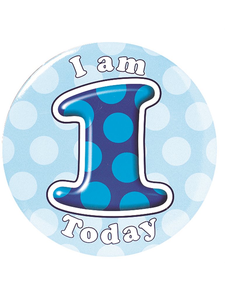 Badge Happy Birthday Age 1 - Boy 15cm