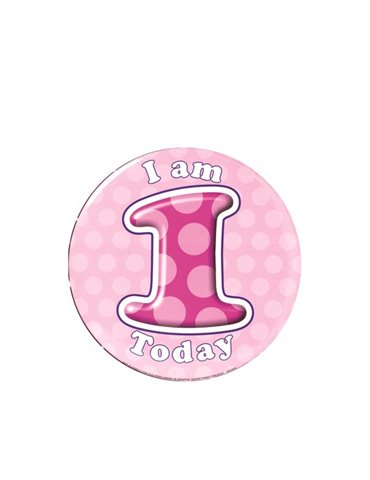 Badge Happy Birthday Age 1 - Girl 15cm