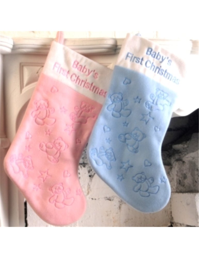 Santa Stocking Decorated Baby's 1st Chri