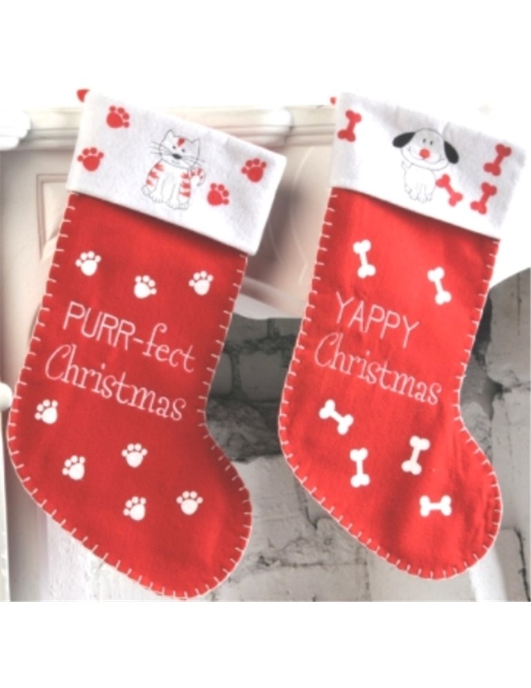 Santa Stocking Decorated Pet 50cm