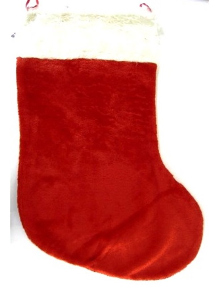 Santa Stocking Plain Plush 90cm with Fur