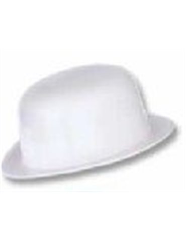 Hat Plastic Bowler White Adult