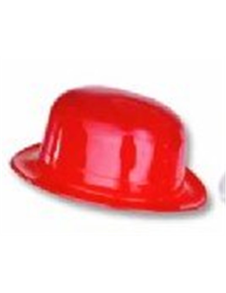 Hat Plastic Bowler Red Adult