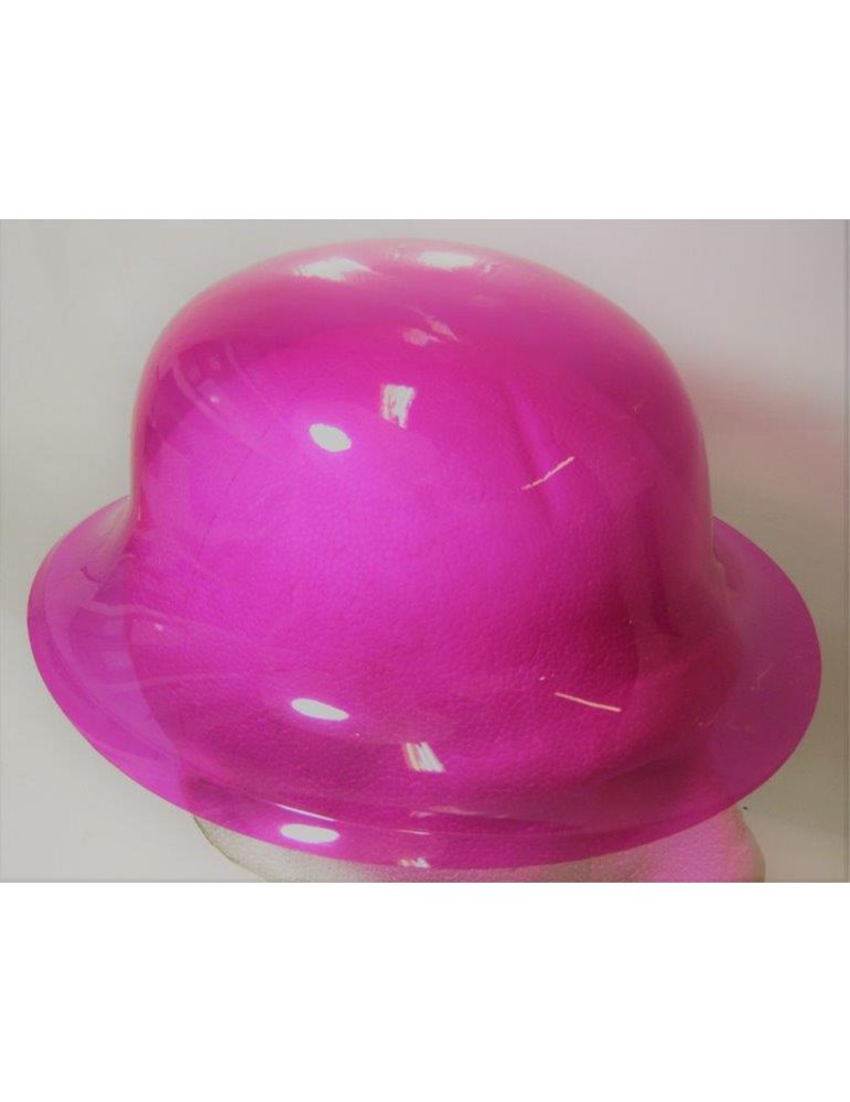 Hat Plastic Bowler Pink Adult