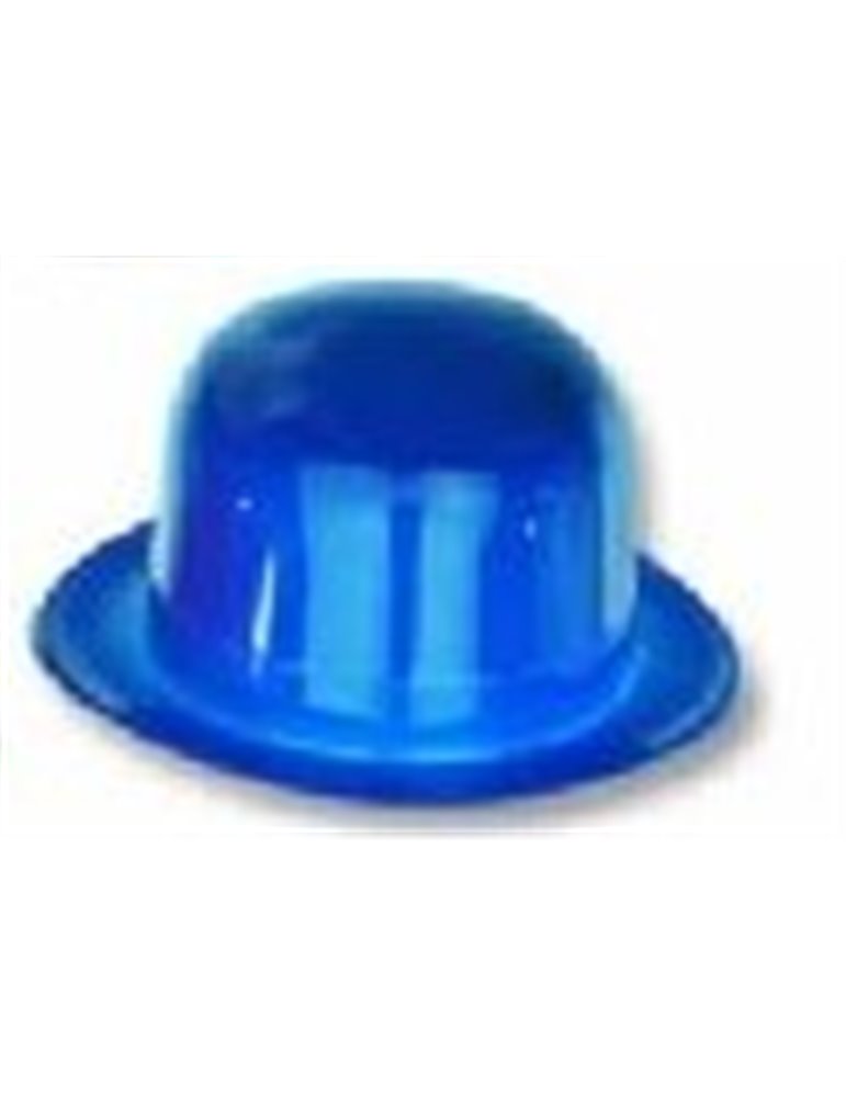 Hat Plastic Bowler Blue Adult