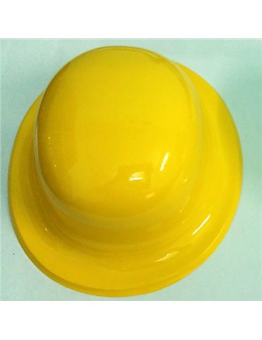 Hat Plastic Bowler Gold/Yellow Adult