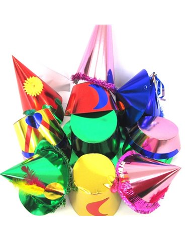 Foil Party Hats Asstd Shapes & Cols 50's