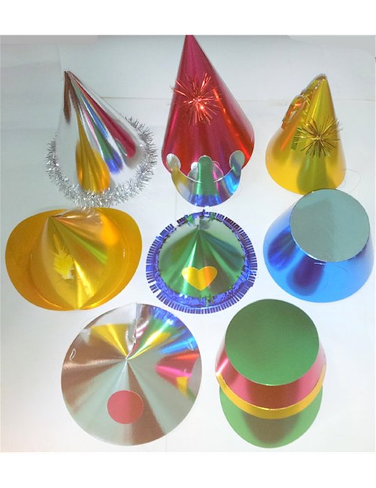 Foil Party Hats Asstd Shapes & Cols 20's