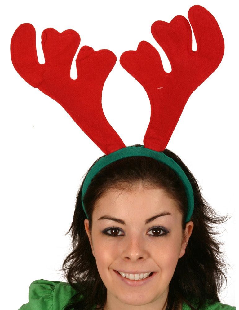 Tiara Reindeer Antler Red Felt