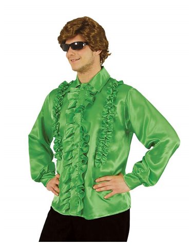 Costume Shirt with Frills Green X Large