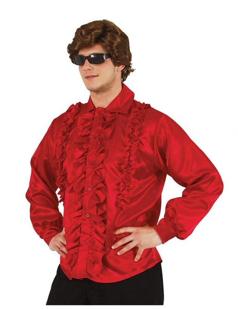 Costume Shirt with Frills Red X Large