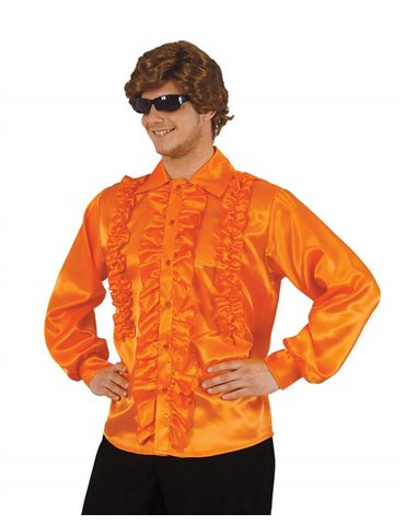 Costume Shirt with Frills Orange X Large