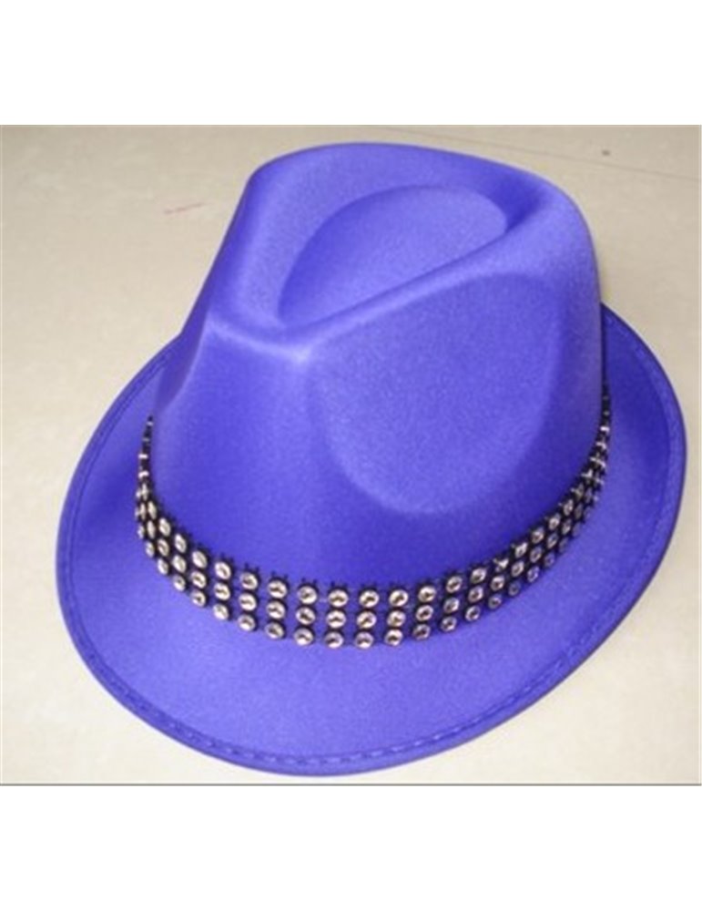 Hat Trilby Satin Purple with Diamond 59c