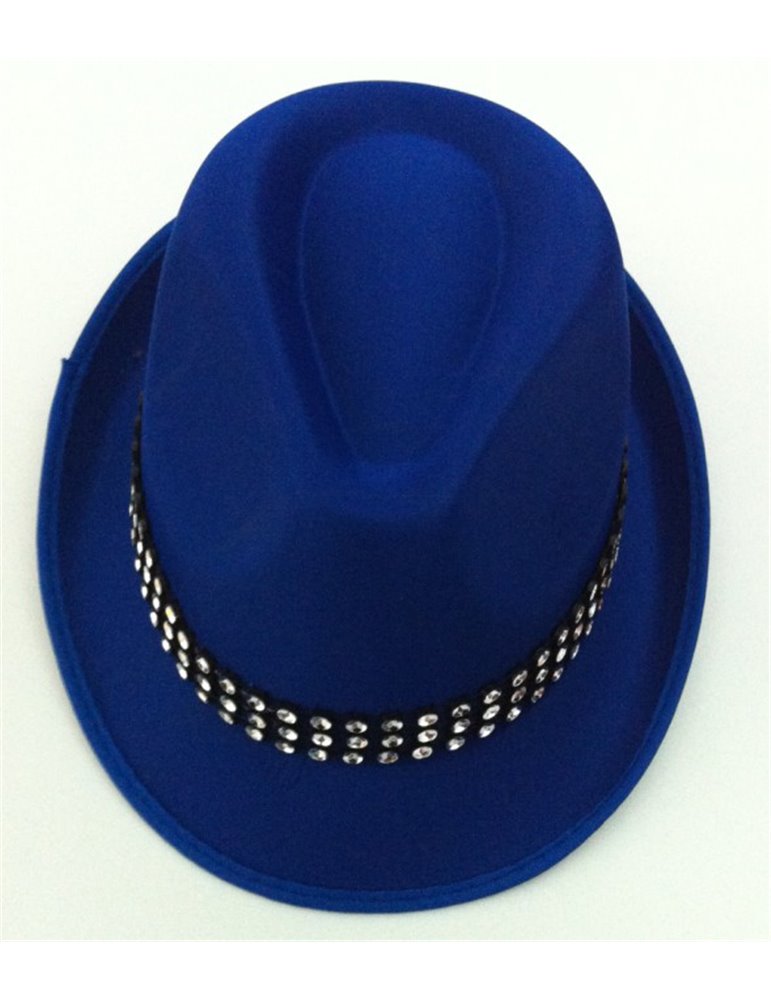 Hat Trilby Satin Blue with Diamond 59cm