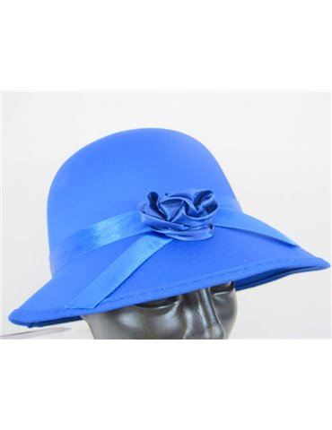 Hat Bonnet Satin for Lady 1920s Blue