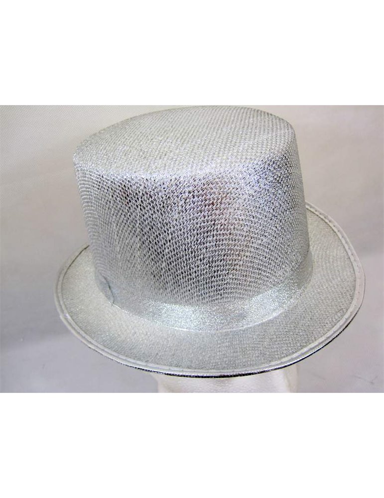 Hat Top Metallic Silver Style 59cm