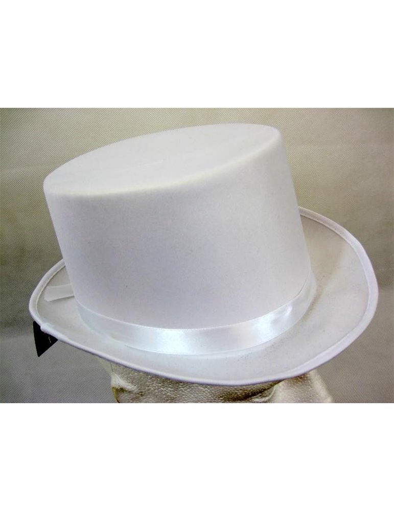 Hat Top Satin White 59cm