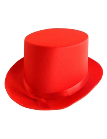 Hat Top Satin Red 59cm