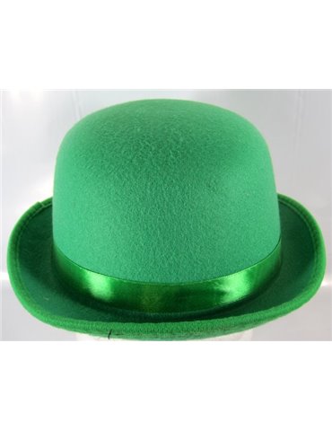 Hat Bowler Felt Green one size fits all