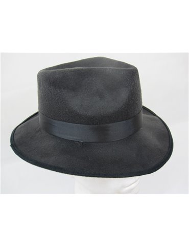 Hat Fedora Black with elastic one size f