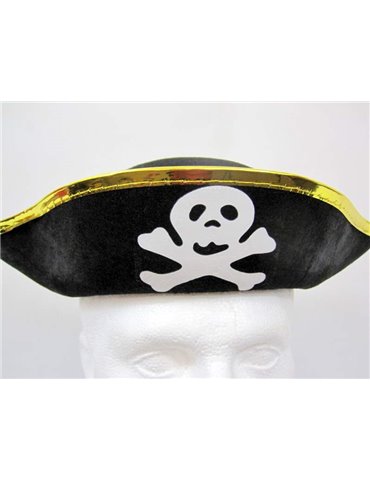 Hat Pirate Felt Black & Gold