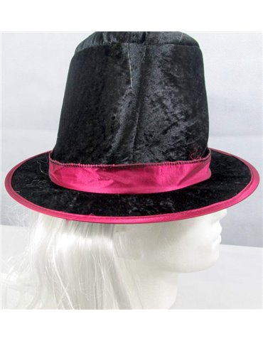 Hat Top Black with White Hair