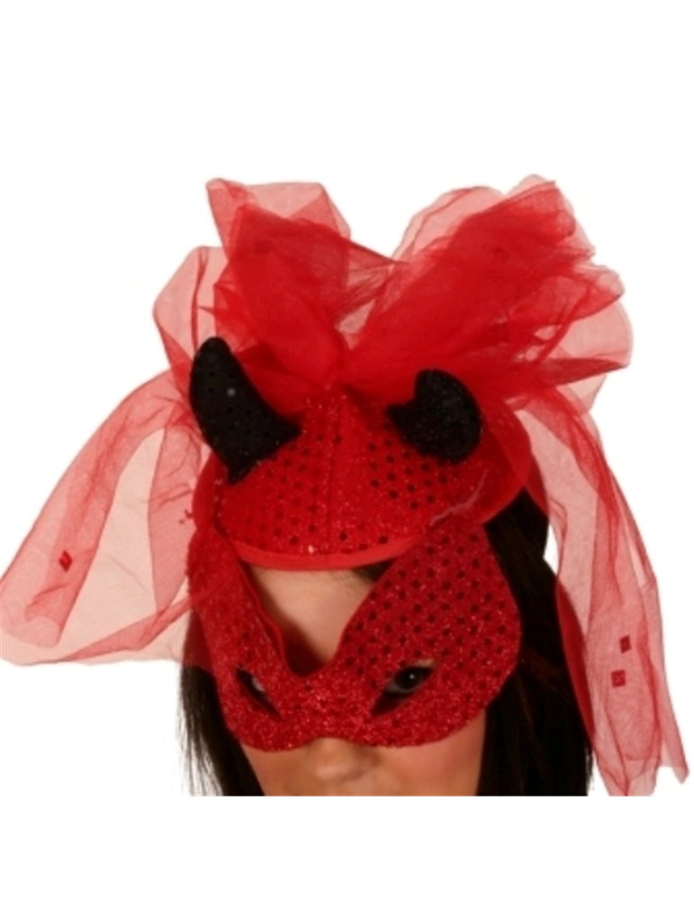 Hat & Mask Sequin Red