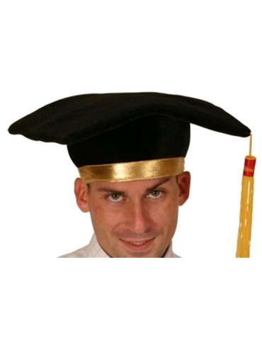 Hat Mortar Board Black & Gold Tassell